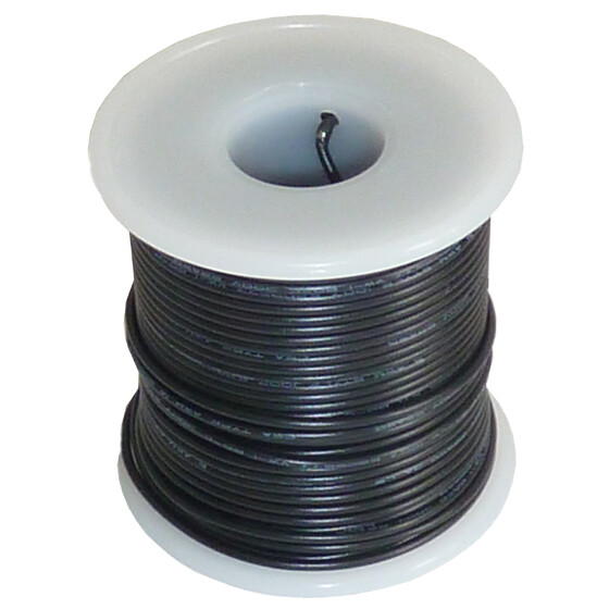 Stranded 18 Gauge Hookup Wire – Color: Black, Length: 100 Feet