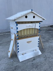 7PCS Automatic Honey Beehive Frames + White Painted Beehive House wooden Box New