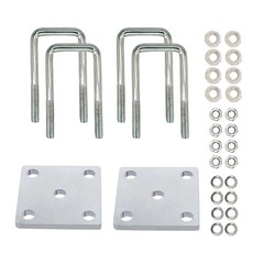 2PCs Square U-Bolt Kit for 2×2 Axle Boat Trailer Leaf Springs 4-3/4″ Long 2 Pack