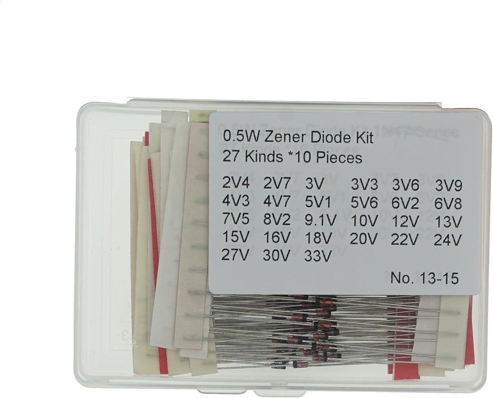 Title270PCS BZX55C Series 0.5W Zener Diode Assortment Kit27values Assortment