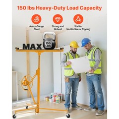 Uimoso 11Ft Drywall Lifter Sheetrock Hoist Lift Adjustable arm & Lockable Wheels