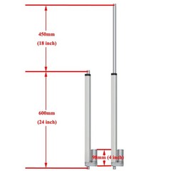 450mm 18″ In Stroke Linear Actuator DC12V 220lbs Max Lift W/ Brackets Heavy Duty