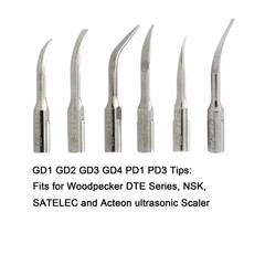 Woodpecker Dental Piezo Scaler Tips UDS EMS G1 P1 DTE GD1 PD1 Satelec Acteon NSK