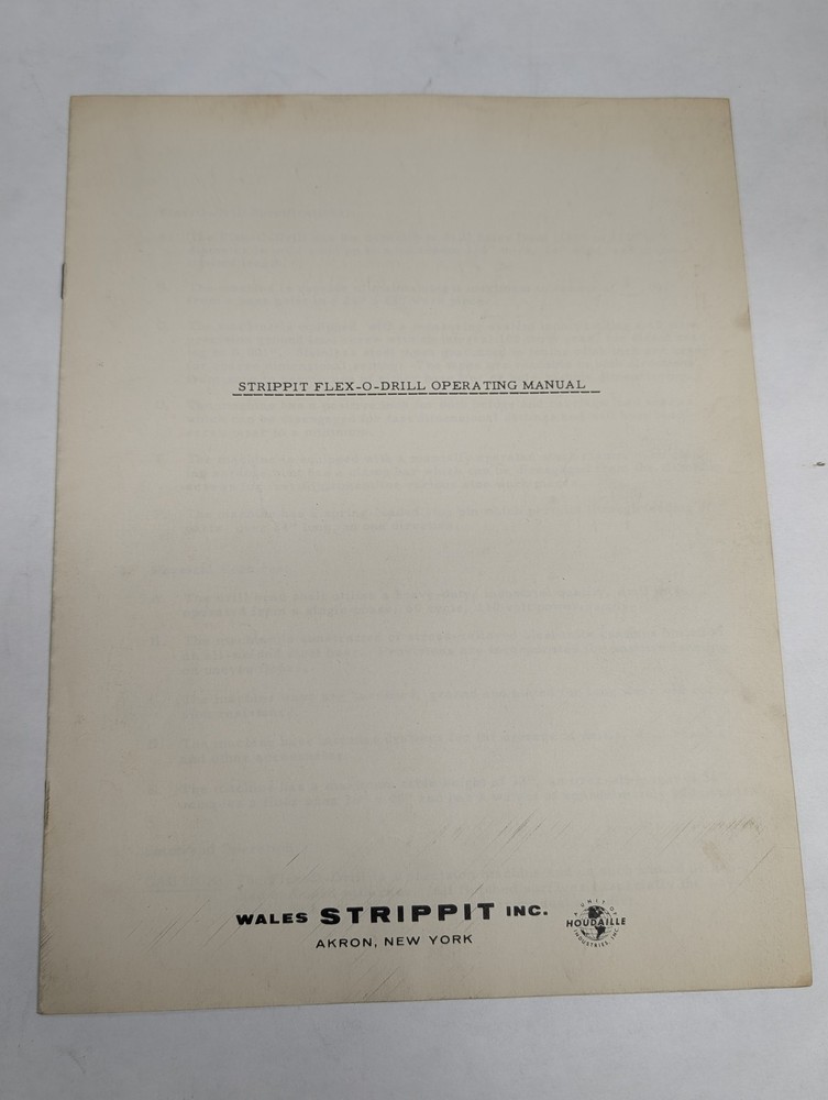 STRIPPIT FLEX-O-DRILL OPERATING INSTRUCTION MANUAL AKRON NEW YORK USA