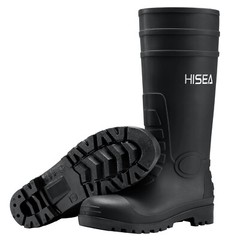 HISEA Men Waterproof Steel Toe Rain Boots Knee Hign Industrial Safety Work Boots
