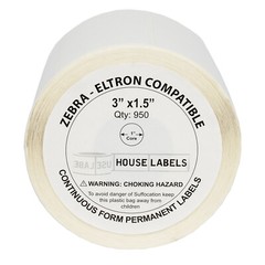 ZEBRA ELTRON 3×1.5 (3″ x 1 1/2″) Direct Thermal Labels – (50) Rolls of 950