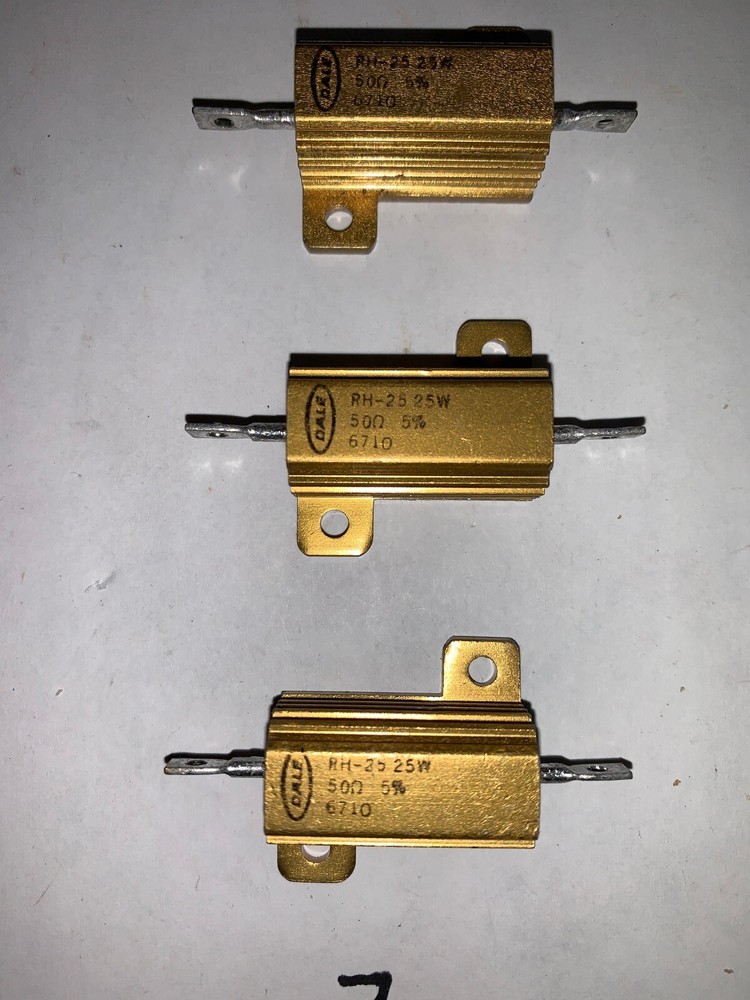 Dale RH-25 25 Watt 50 ohm 5% Power Resistors Brand New Pack Of (3)