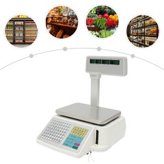 Commercial Label Printing Scale 30kg Capacity with Barcode Scanner Port