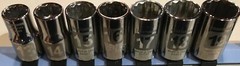 RARE 7 PC LASER-ETCHED CRAFTSMAN 1/2 INCH DRIVE METRIC SOCKETS 12 PT 13MM-19MM