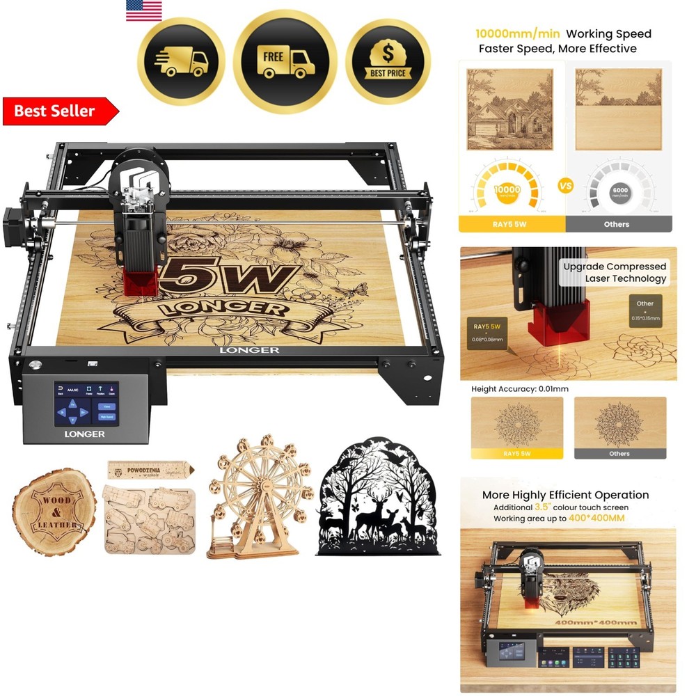 Laser Engraver DIY 5000MW Metal Wood Acrylic Engraving Machine with Touch Screen