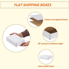 HORLIMER 7x5x2 Small Shipping Boxes Set of 50, White Corrugated Cardboard Box Li