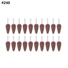 20pcs 10x3mm 240#-400# Cone Sandpaper Flap Sanding Polishing Wheel Rotary Tool