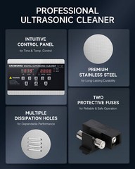 CREWORKS 15L Ultrasonic Cleaner Stainless Steel Cleaning Equipment w/ Heater