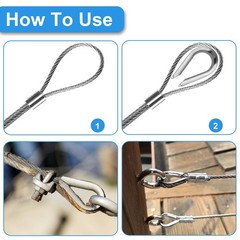 50 Pcs 1/8″ M3 Stainless Steel Wire Rope Thimbles for Cable Rope Thimble Rigging