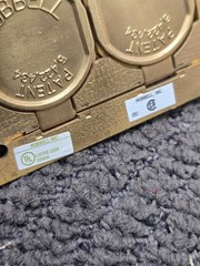 Hubbell S3825 SCRUBSHIELD Brass Duplex Flap Floor Box Cover Rectangular