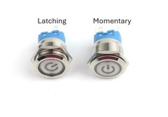 22mm 12V LED ON OFF Push Button Power Switch Latching/Momentary with Wire Socket