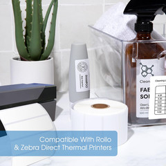 NEW 2.25×1.25″ Direct Thermal Labels 10 Rolls 1000/Roll Barcode
