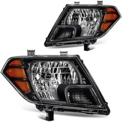 2009-2019 Nissan Frontier Headlight Assembly Black Housing Clear Lens Pair