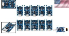 Compact 10pcs TP4056 5V 1A Lithium Battery Charging Boards with LED Indicators