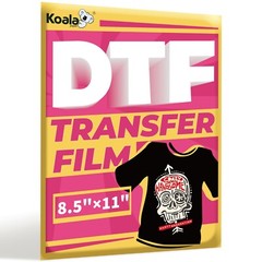 KOALA Direct to Film 8.5×11 DTF Transfer Paper Film 50 Sheet Dark T-shirt Fabric