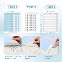 Resholder 150 Pack Patient Sign in Sheets 8.5 X 11.6 inches, White and Blue