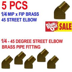 1/4 – 45 DEGREE STREET ELBOW BRASS PIPE FITTING 28231 (5pcs)