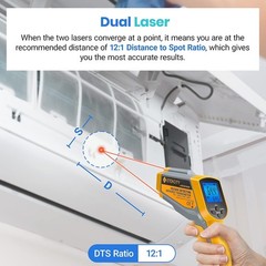 Infrared Dual Laser Temperature Gun -50℃~550℃, Yellow & Gray
