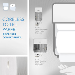 Essential Coreless High-Capacity Standard Roll Toilet Paper, Bulk (04007), 2-Ply