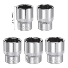 5pcs 6-Point Shallow Socket 1/2″ Drive 20mm 21mm 22mm 23mm 24mm Cr-V Metric