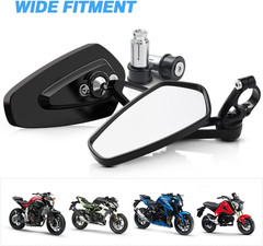 Motorcycle Mirrors – 7/8″ (22Mm) Bar End Rear View Mirrors Compatible
