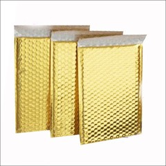 25 #000 Glamour Metallic Gold Poly Bubble Mailers Envelopes Bags 4×8 Extra Wide