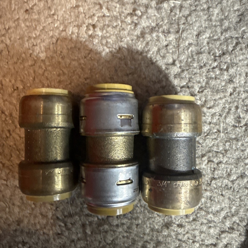 (3)SharkBite Push-To-Connect Brass Coupling 3/4″ x 3/4″ Plumbing Fittings