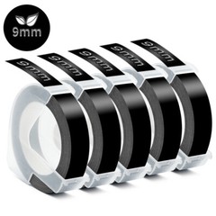 5PK For DYMO Organizer Xpress Label Maker 3D Embossing Tape 520109 Black 3/8″