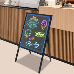 LED Message Writing Board,50*70cm Illuminated Erasable Menu Board Sign 7 colors