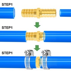 2 Pieces Brass Hose Barb Reducer 1/2 Inch To 1/2 Inch Barb Hose Id With 4 Hose C