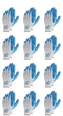 Showa Atlas 300 FIT Rubber Palm Coating work Gloves 12 Pairs Blue Size 9 Large