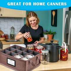 16+32 oz Mason Jar Storage Containers – Sturdy Canning Jar Boxes Organizer, F…