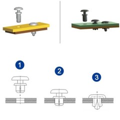 Black Plain Nylon Plastic Snap Rivets R2032-R6080 Various Sizes And Length Rivet