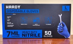 Hardy Disposable Gloves Heavy Duty 7 Mil Nitrile Dark Blue – Box of 50 – Large