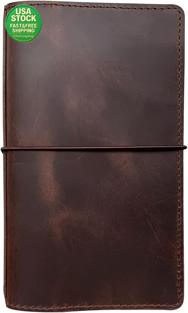 Travelers Notebook Cover Standard Size Genuine Leather Dark Brown Inner