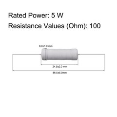 10Pcs 5W 5 Watt Metal Oxide Film Resistor Shaft Lead 100 Ohm ±5% Tolerance