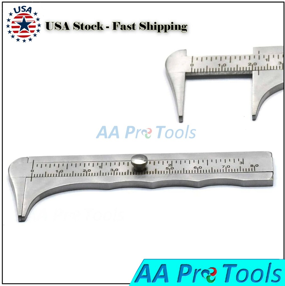 3.5″ Sliding Vernier Caliper Pocket Stainless Steel 0-80 Inside & Outside