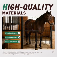 Heavy Duty Horse Stall Gate 49″X 42″ Yoke Stall Guards For Horse Thickness Frame