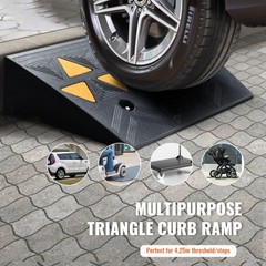Rubber Curb Ramp 4.25in Rise, 11.8in W x 19.7in L, 33069lb Capacity