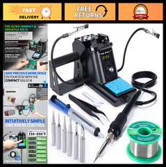 60W Digital Soldering Iron Station Kit with Helping Hands, 6 Tips, Solder & Tool