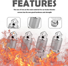4PCS M10X1.0-32.1Mm Car Brake Bleeder Screw with 4PCS Grease Fitting Caps,Sturdy