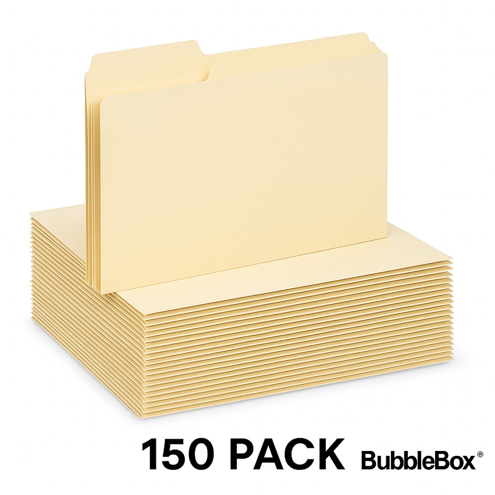 Pendaflex Letter File Folders Manila 1/3-Cut Tabs 11 Pt Stock 150 Pack BubbleBox