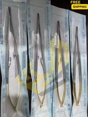Lot of 4 HU FRIEDY Castroviejo straight Needle Holder 7, 18cm NH5024SiM