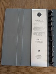 TUL Discbound Leather Notebook Cover w/ Lined Notes Pages, 60 Sheets Gray New