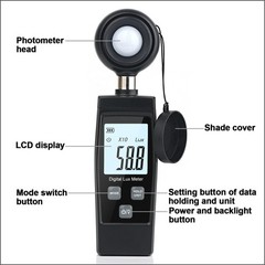 Digital Lux Meter 0-200, 000 Lux Digital LCD Light Meter Lux/FC Measure4330